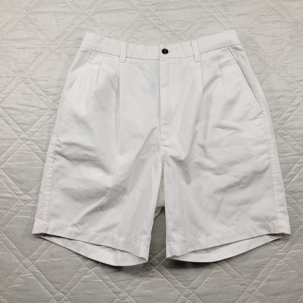 outer rim white pleated chino shorts size 32